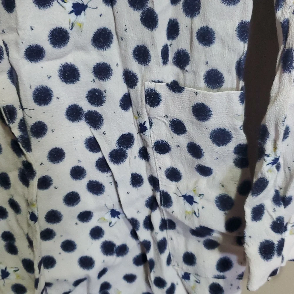 H&M x Anna Glover Navy Polka Dot Blazer Size 4 - Picture 4 of 8